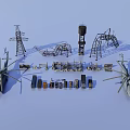 Assorted Weapon Models Including Rifles Knives And Tactical Combat Gear