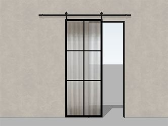 Modern barn door sliding door Changhong glass door glass barn door 3d model