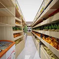 Fresh Fruit Store With Organized Shelves Displaying Oranges And Various Fruits