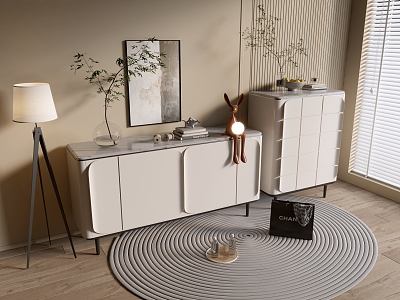 Modern Cream Style Cabinet Whole Cabinet Sideboard Cabinet Balcony Cabinet Storage Cabinet Entrance Cabinet 3d model