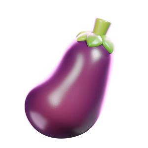 Modern Eggplant Vegetable Cartoon Eggplant 3d model