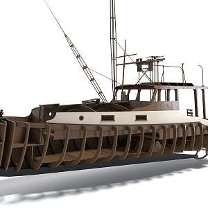 Style Sea Boat Sailing Boat Cruise Yacht Hull Construction Wooden Boat Sea Fishing Boat Sightseeing Boat 3d model