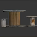 Rustic Wooden Spools in Different Sizes for Home Decor and Crafts 3d model