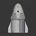 White Sleek Spacecraft Model Featuring Transparent Section And Modern Design Structure 3d model