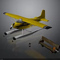 Yellow Spacecraft Model With Wooden Tools For Space Exploration