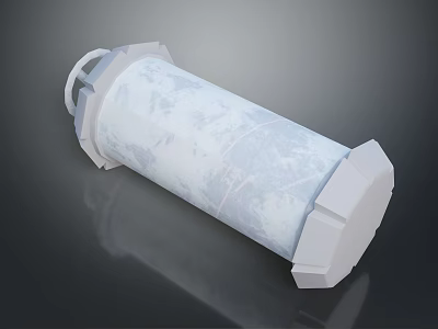 White Cylindrical Structural Component 3D Model With Textured Surface And Connecting Ends 3d model