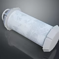 White Cylindrical Structural Component 3D Model With Textured Surface And Connecting Ends