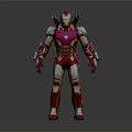 Iron Man Action Figure With Red And Gold Armor And Shoulder Weapons
