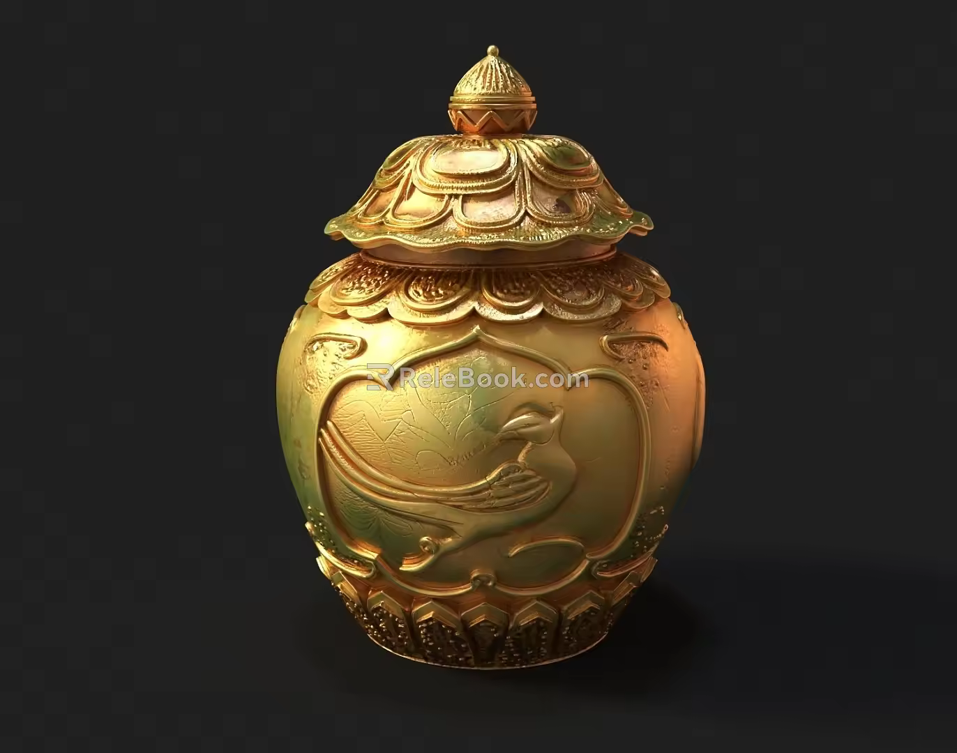 Gold Jar Wen Play Jar Wen Play Gold Jar Collection Ornaments 3d model