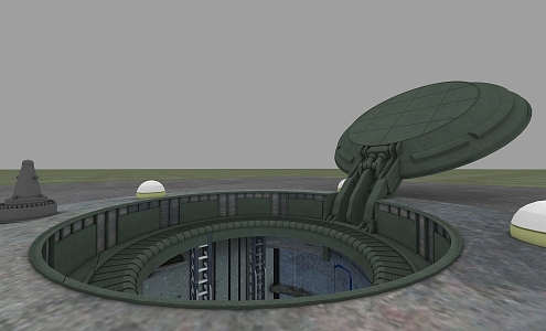 missile silo launch manhole cover missile launch 3d model