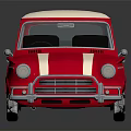 Vintage Red Small Car With White Roof Classic Design And Retro Style Shiny Exterior
