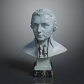 Gray Medical Anatomical Torso Model With Detailed Head And Marble Base