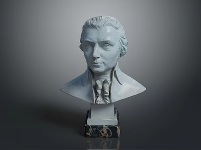 Gray Medical Anatomical Torso Model With Detailed Head And Marble Base 3d model