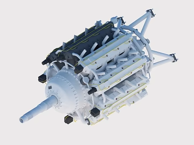 Industrial Mechanical Structure With Complex Metallic Components And Engineered Framework Design 3d model