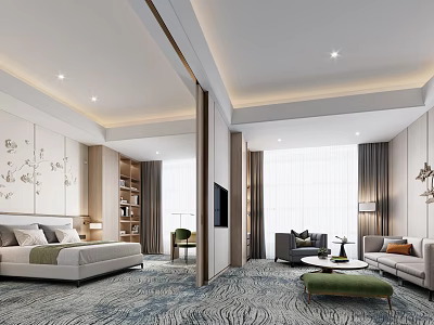 New Chinese Suite Hotel Rooms 3d model New Chinese Suite Hotel Rooms 3d model