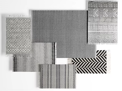 Square Rugs With Various Patterns And Modern Textured Designs For Home Decor 3d model