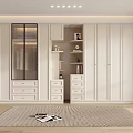 Modern White Wardrobe Interior With Glass Doors Drawers And Storage Design