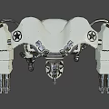 Mechanical Sci Fi Game Movie Character Featuring Multiple Cannons and Metal Legs