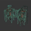 Industrial Equipment Structure With Rusty Towers Pipes Ladders And Platforms