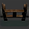 Traditional Wooden Handcart With Two Wheels And Simple Frame Structure Design