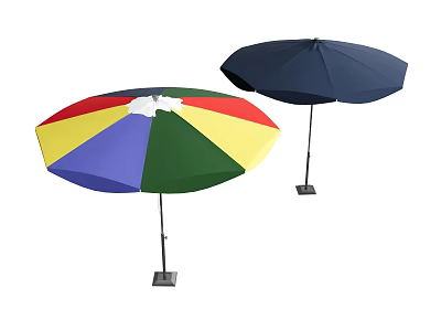 Colorful and Dark Blue Patio Umbrella with Sturdy Frame and Stable Base for Outdoor Shade 3d model