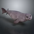 High Quality 3D Seal Character Model With Realistic Gray Color And Detailed Features