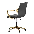 Modern Black Leather Office Chair with Silver Metal Armrests and Multiple Color Options