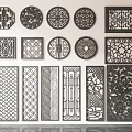 Lattice Doors and Windows Hollow Lattice Carved Window Partition Antique Doors and Windows Hollow Doors and Windows 3d model