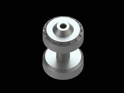 Silver Cylindrical Mechanical Component With Central Hole And Annular Design 3d model