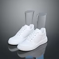 Stylish White Casual Sneakers with Lace Up Front And Comfortable Sole on