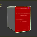 Stylish Red and White Three Drawer Cabinet Furniture with Modern Design and Functional Storage