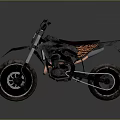 Black Sporty Off Road Motorcycle With Number 73 Large Wheels And Yellow Rim