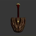 Handcrafted Wooden Smoking Pipe With Textured Bowl Red Stem And Gold Accent