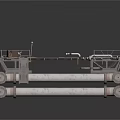 Industrial Platform Equipment With Metal Railings Pipes And Mechanical Structure