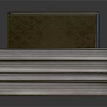 Furniture With Stacked Books In Different Heights Gray Green Covers And Reflective Surface