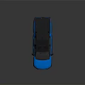 Blue Modern Pickup Truck With Transparent Roof Black Wheels And Sleek Design