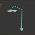 White Floor Lamp With Two Shades Slim Metal Pole And Square Base