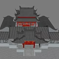 Chinese-style ancient public buildings 3d model