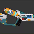 Colorful Toy Gun With Vibrant Yellow White Blue Design And Playful Features
