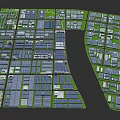 Industrial Factory Buildings Layout With Multiple Units Office Complex Green Areas And Road Networks
