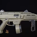 Modern Tactical Desert Tan Pistol With Rail System Sight Magazine And Bullets