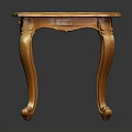 Classical Wooden Table With Elegant Carved Legs And Smooth Polished Surface 3d model