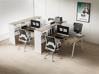 Modern Office Desk and Chair Staff Station Computer Desk and Chair 3d model
