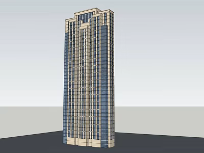 Tall Modern High Rise Building 3D Model With Glass Windows And Exterior Design 3d model