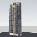 Tall Modern High Rise Building 3D Model With Glass Windows And Exterior Design