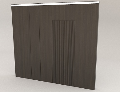 Wood grain TV background wall 3d model