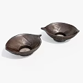 Two Leaf Shaped Ceramic Bowls With Textured Surface And Modern Minimalist Design