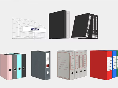 Colorful Folders With Various Designs For Efficient Office Document Organization 3d model