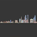 Cartoon City Model With Colorful Buildings Skyscrapers Rivers And Green Spaces