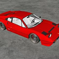 Stylish Red Sports Car Parked In Gray Empty Indoor Space With Modern Grid Ceiling